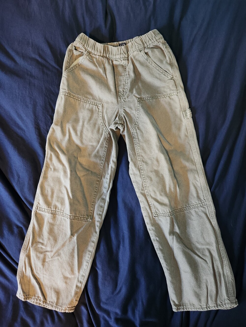 Gap Denim Elastic Waist Utility Pants - Olive Green Size XL/12